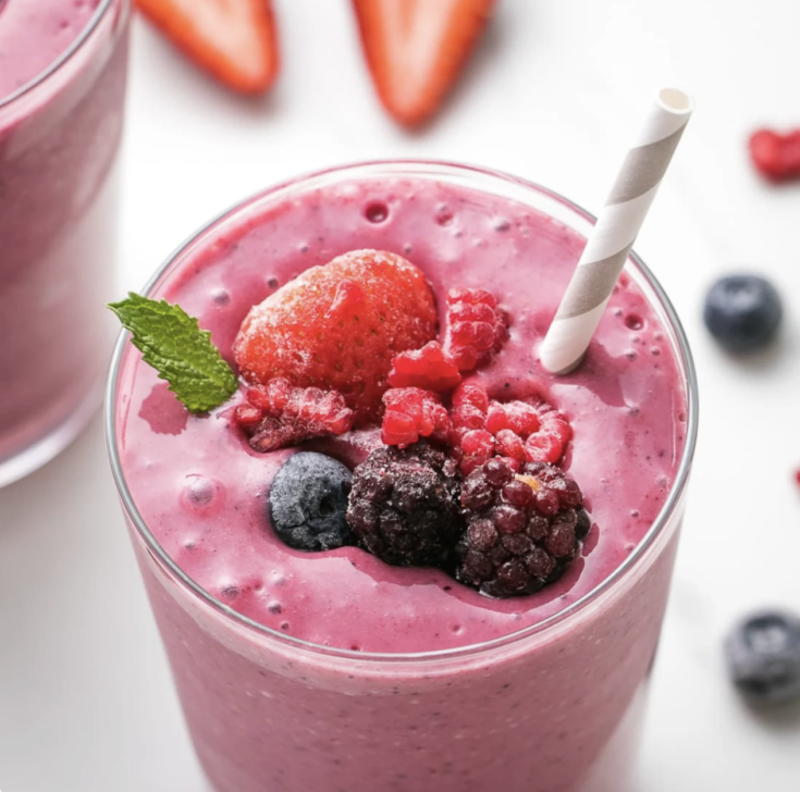 Berry Protein Smoothie with Chia Seeds